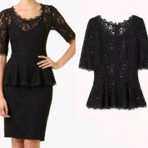 Aritzia Black Lace Peplum Top
